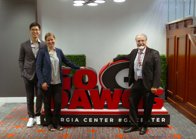 Alan Woo, Liza Stepanova, and the ALS president Jay Hershberger at the Georgia Center during the Liszt Festival dinner October 13, 2024.