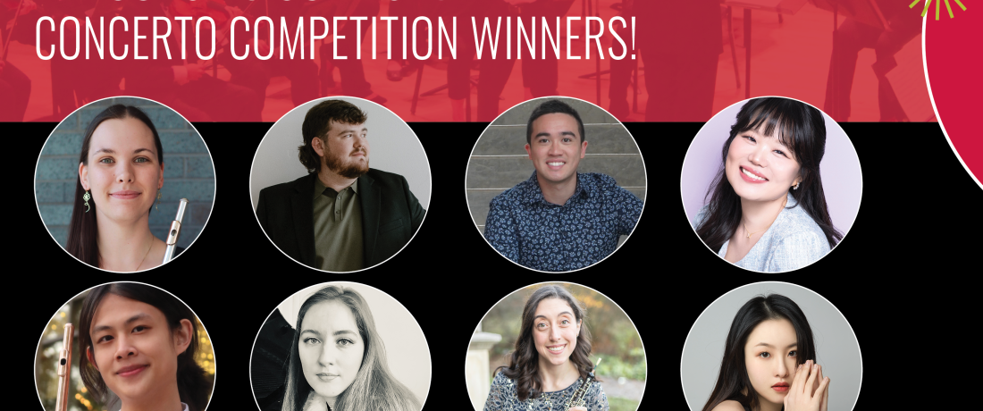 Photos of the eight 2025 Concerto Competition Winners (names listed in the article)